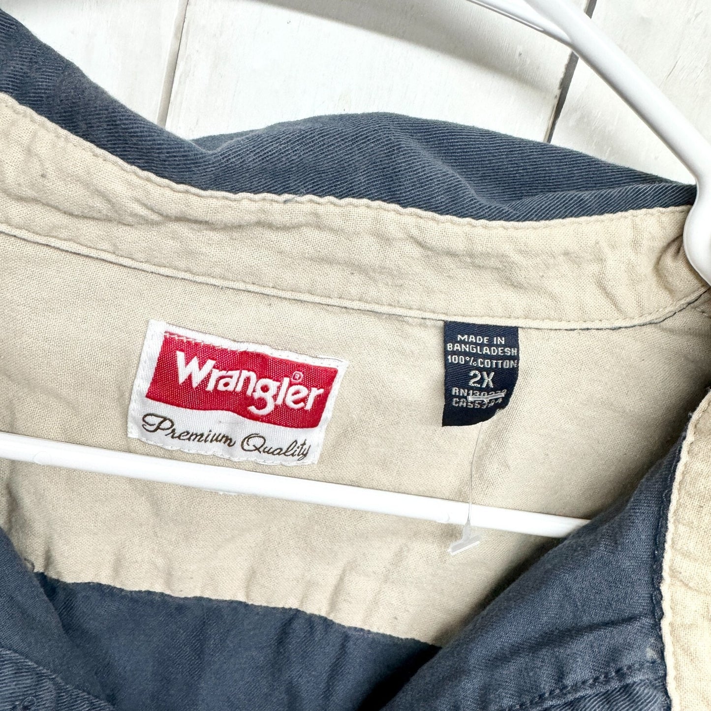 Wrangler Shirt Men 2X Dusty Blue Collared Long Sleeve Button Down Western Denim
