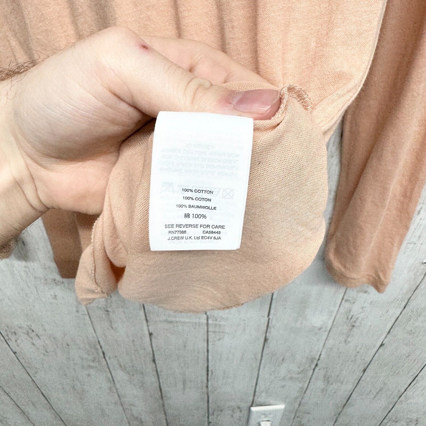 J.CREW Turtleneck Women Size Small Long Sleeve Pale Pink Base Layer Ultra Thin