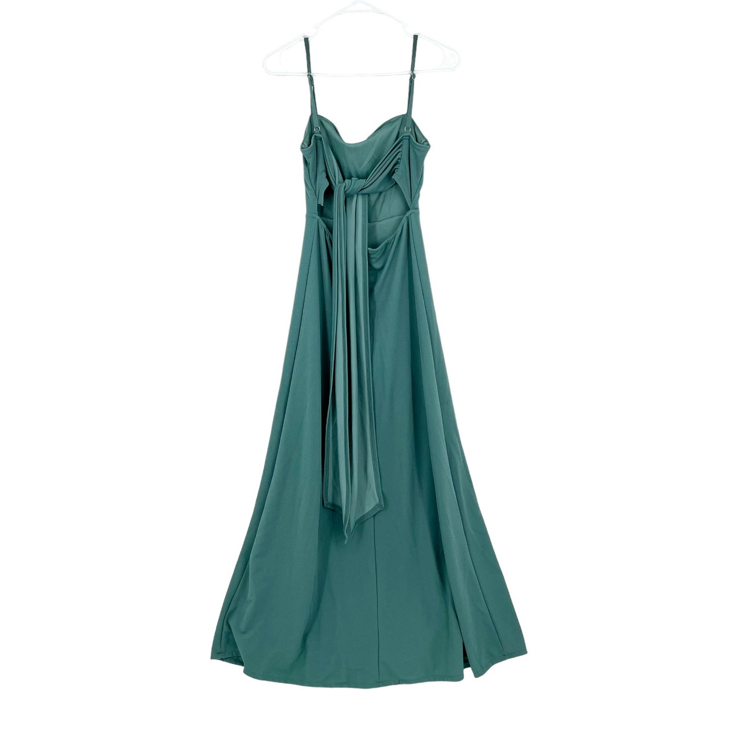Birdy Grey Women's Spaghetti Strap Tie Back Emerald Green Bridesmaid Dress XS