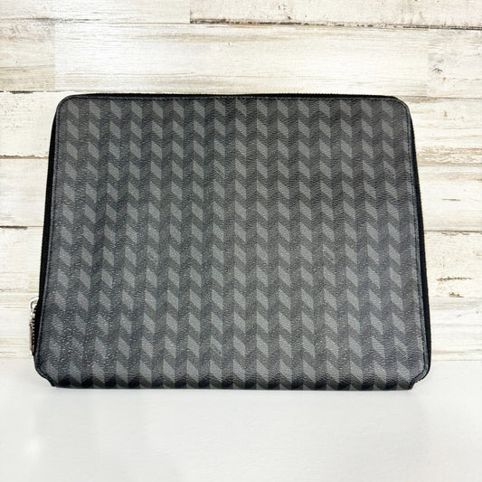 COACH Black Patterned All Around Zip Portfolio Case Luxury