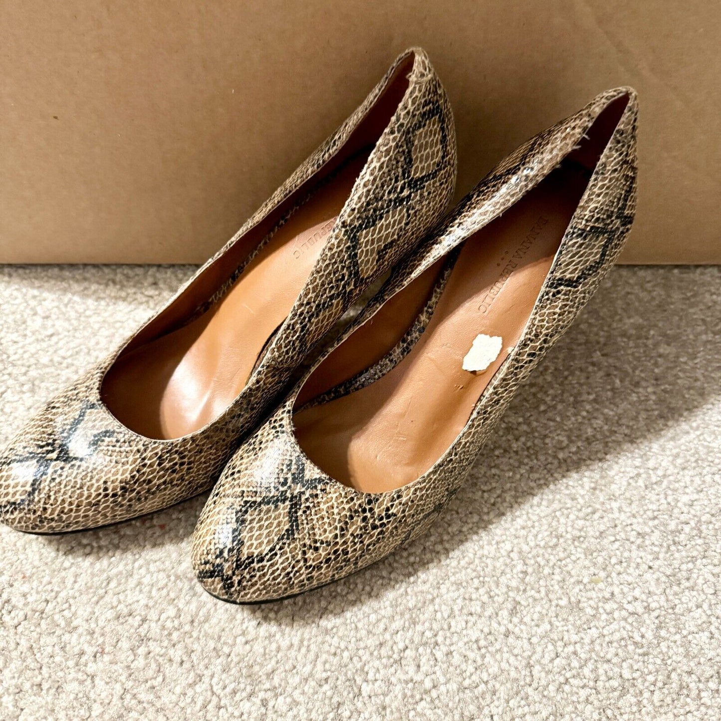 Banana Republic Size 7 Closed Toe Factory Snake Print Heel Round Toe Stilletto