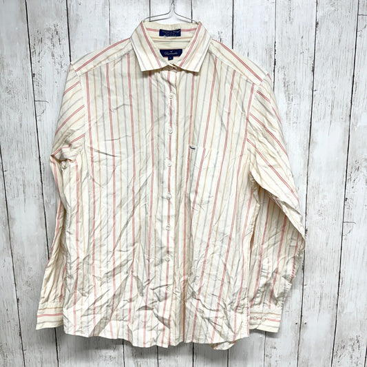 Facconable Shirt Men Size Medium Stripe Collared Long Sleeve Button Down Casual