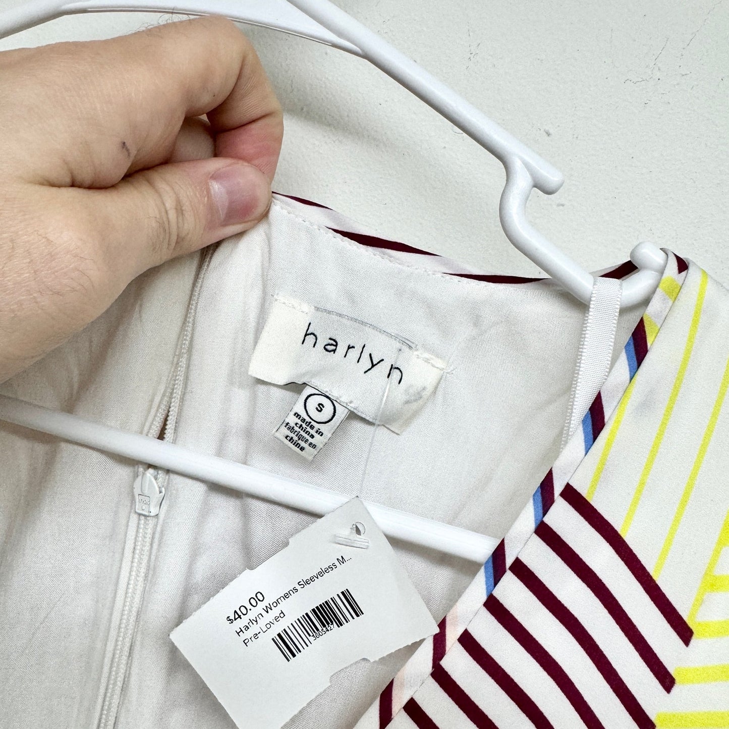 Anthropologie Women Eulalia Tank Dress by Harlyn Multi color Striped Silky Small