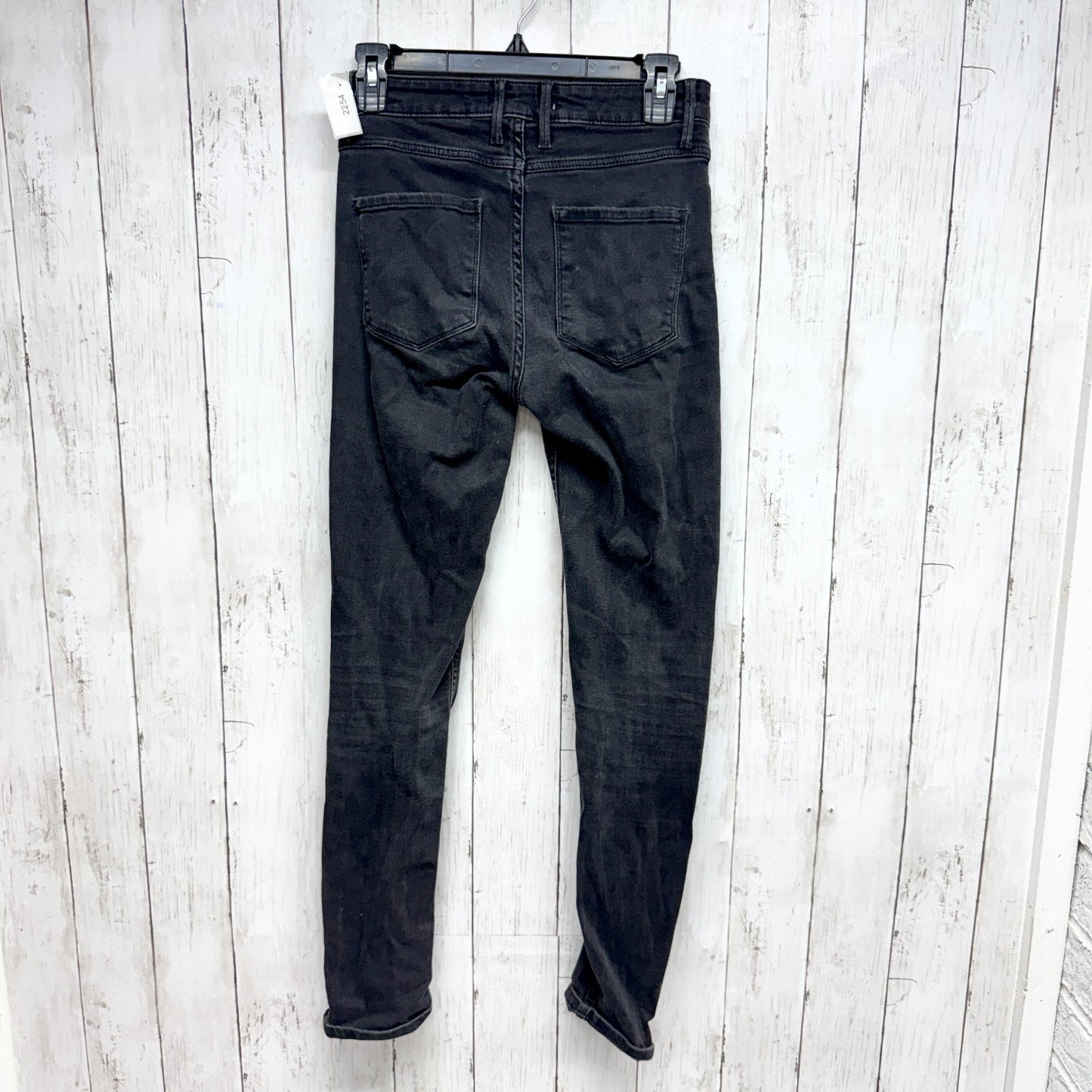 Sandro Pants Women ERU 36 Washed Black Slim Skinny Denim Jeans Zip Fly 5-Pocket