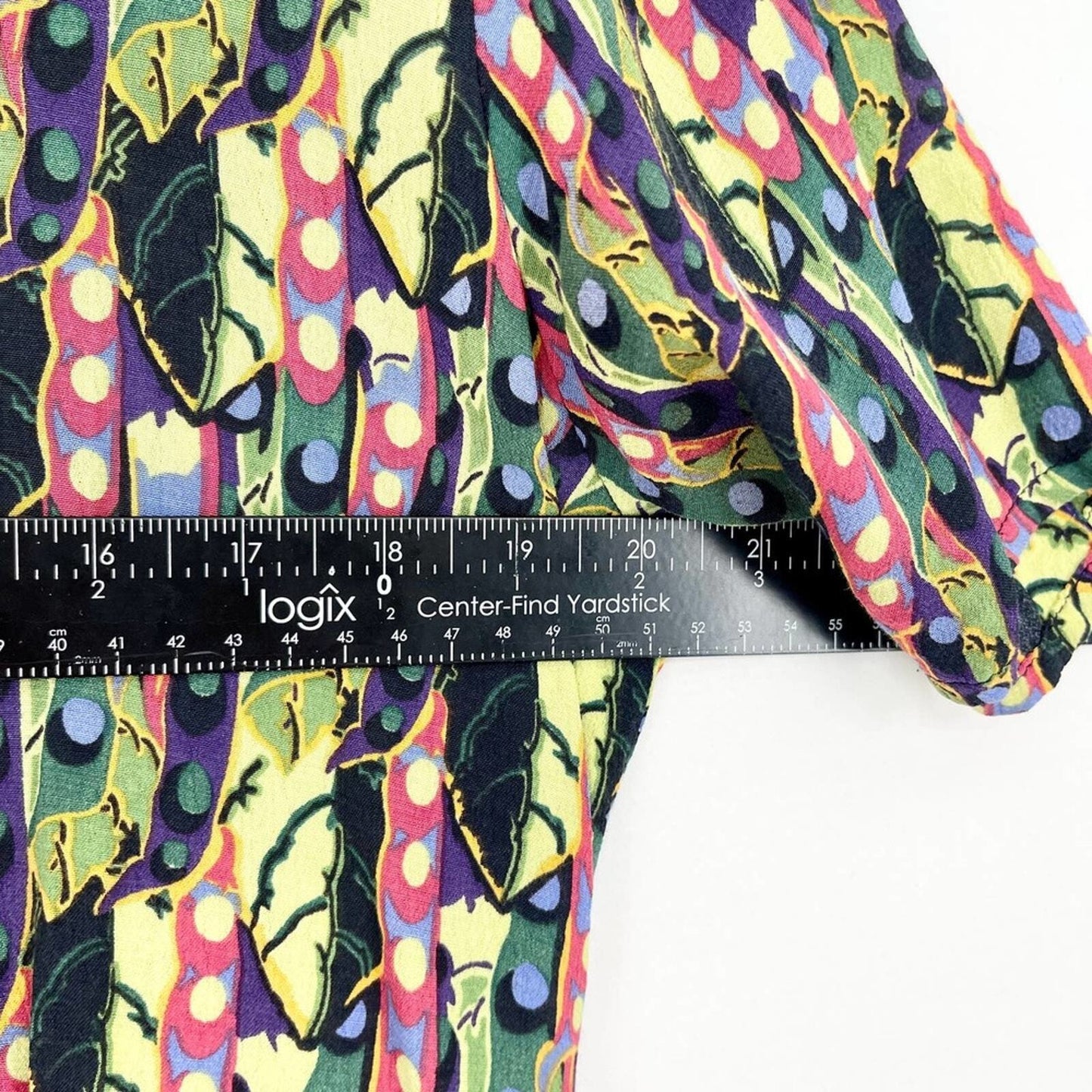 Flax 100% Rayon Multi Geometric Button Up Mini Dress Size Small