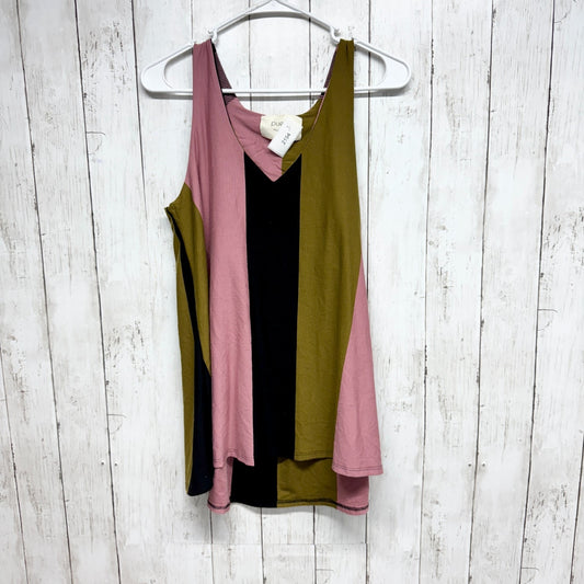 Puella Dress Women Size Small V-Neck Sleeveless Mini Tank Multicolor Stripe USA