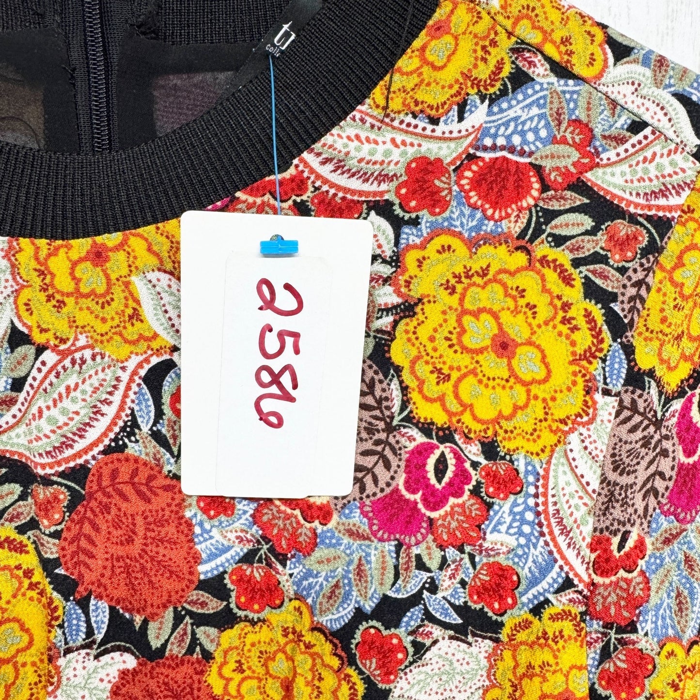 Zara Trafaluc Dress Women Size Medium Multicolor Floral Pleated Long Sleeve Mini