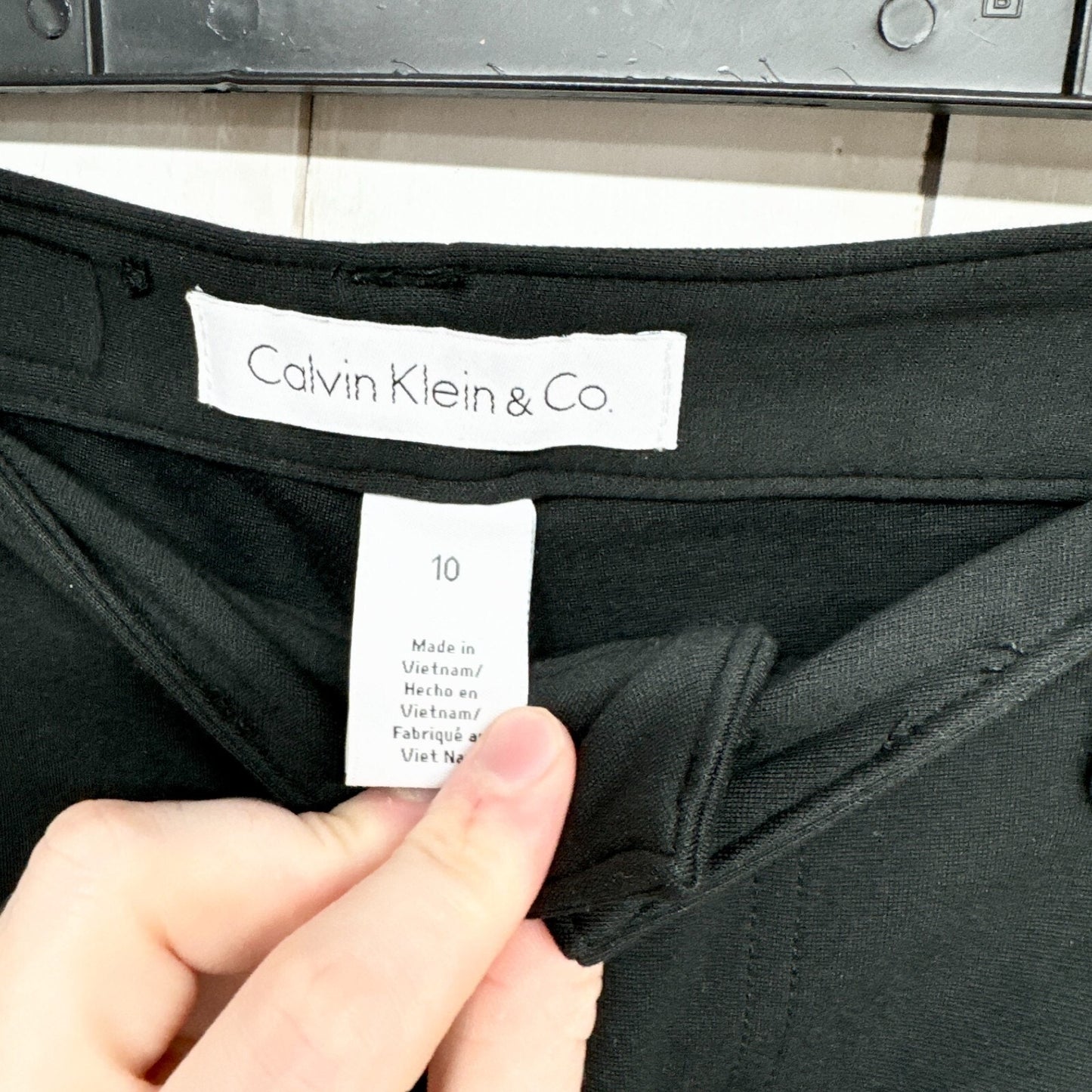 Calvin Klein & Co. Pants Women 10 Black High Rise Slim Straight Stretchy Casual