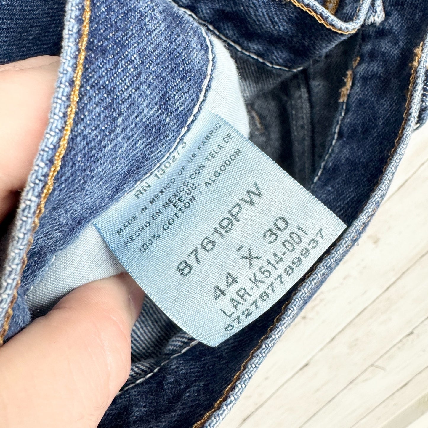 Vintage Rustler Pants Men Size 44 X 30 Medium Wash Denim Relaxed Straight Jeans