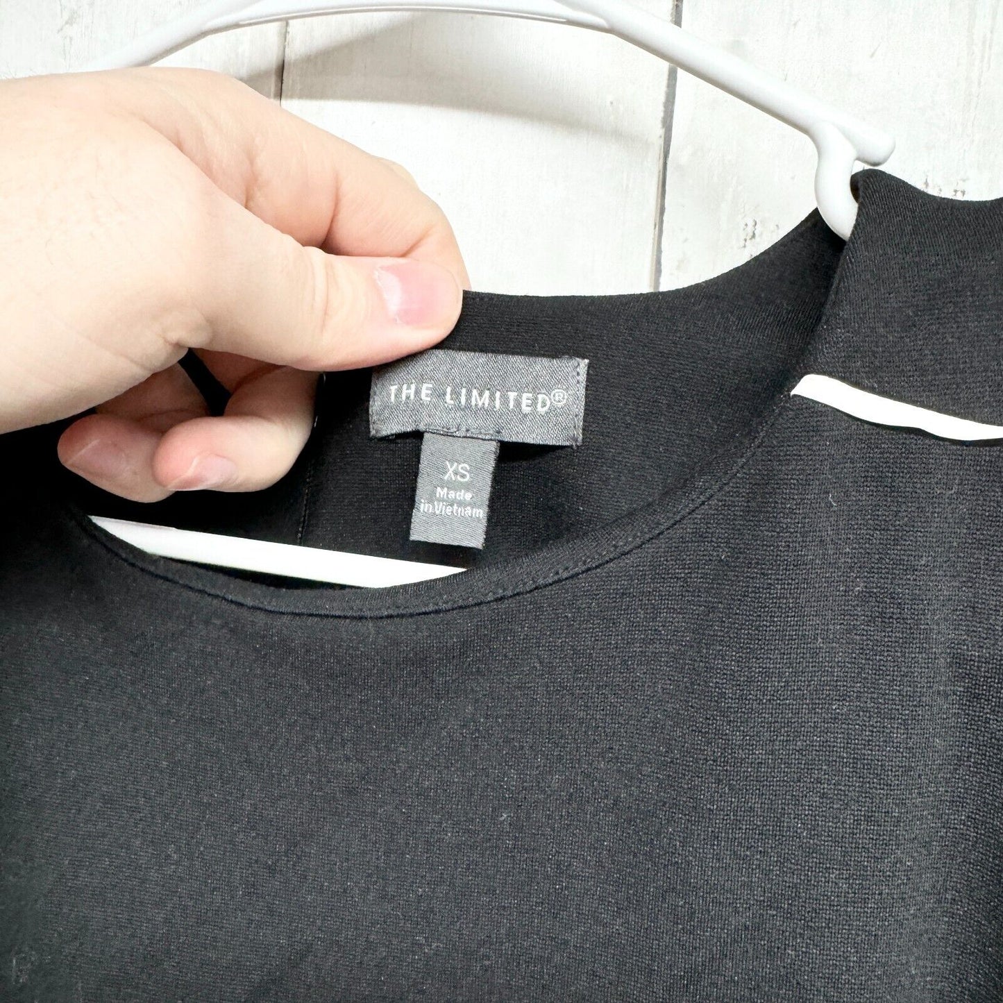 THE LIMITED Dress Women Size XS Short Sleeve Mini Cotton Black Layered Thick