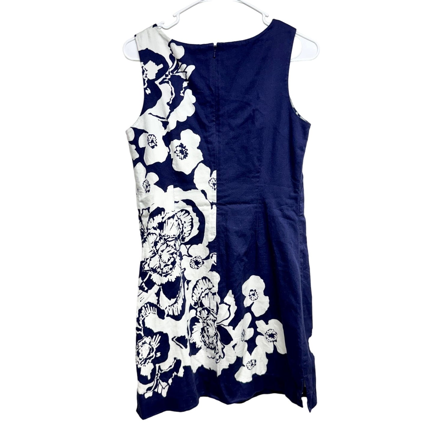 Lilly Pulitzer Women Blue & White Floral Mini Sleeveless Dress Size 4