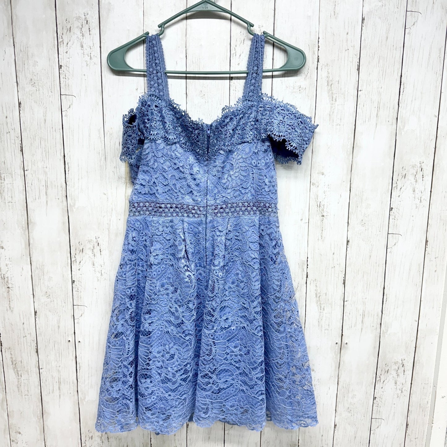 Francesca’s Dress Women Size M Periwinkle Off Shoulder Blue Lace Mini Fairy