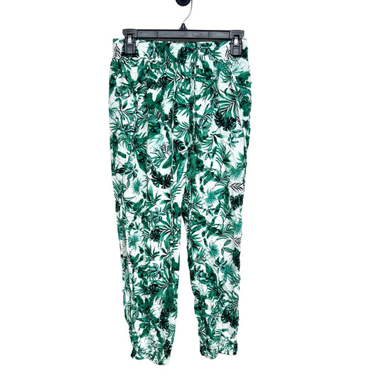 Solitaire Women Slit Leg Elastic Waisted Floral Tropical Swim Joggers Size Small
