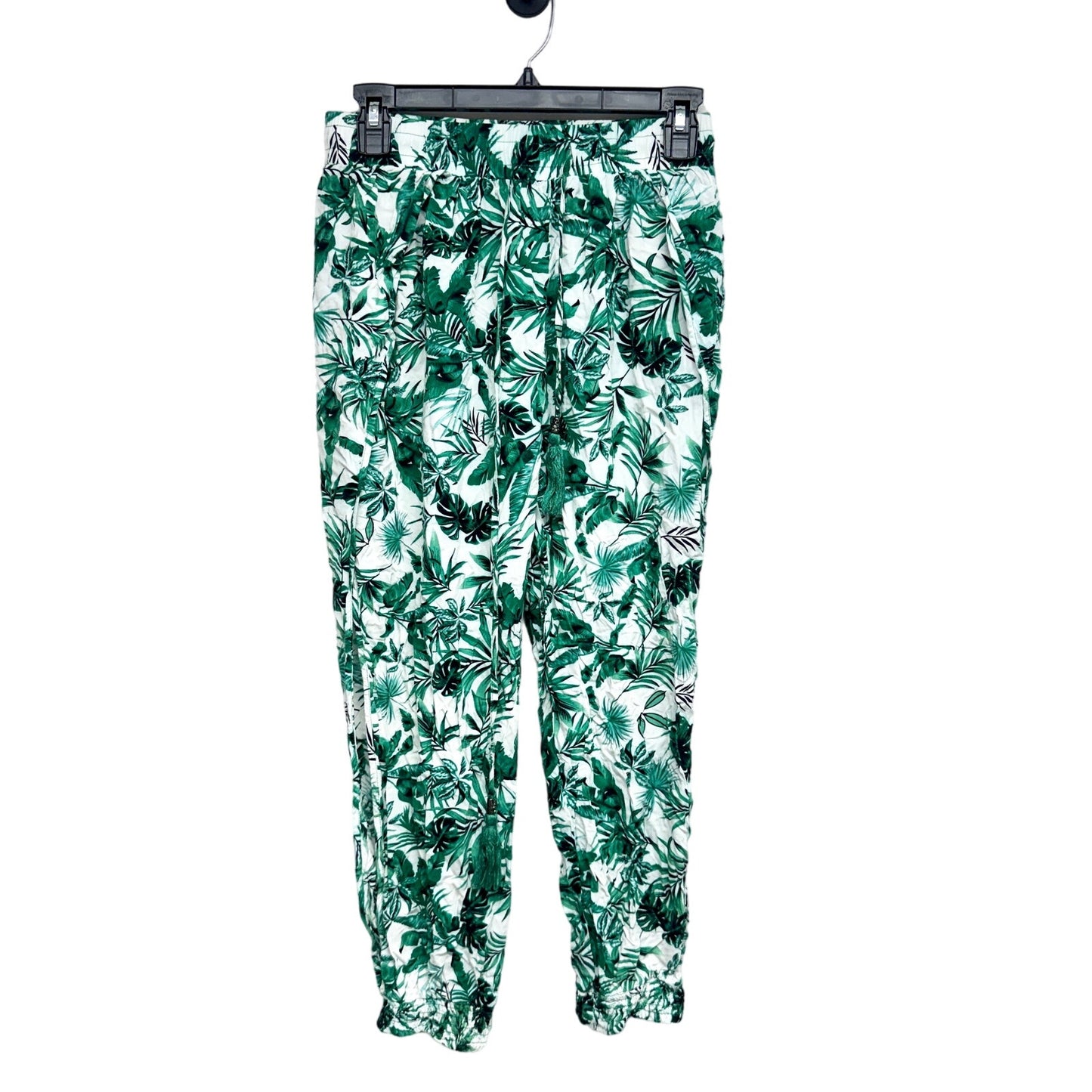 Solitaire Women Slit Leg Elastic Waisted Floral Tropical Swim Joggers Size Small
