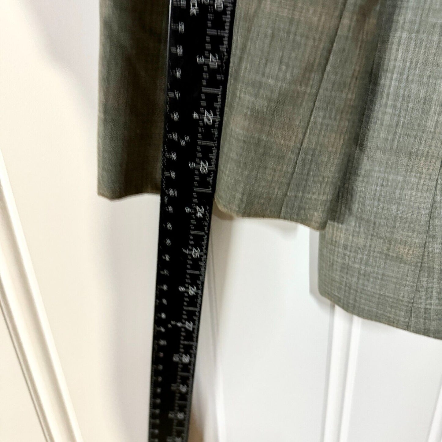 Kasper Blazer Grey Single Breasted Padded Shoulder Lined Pockets Size 12