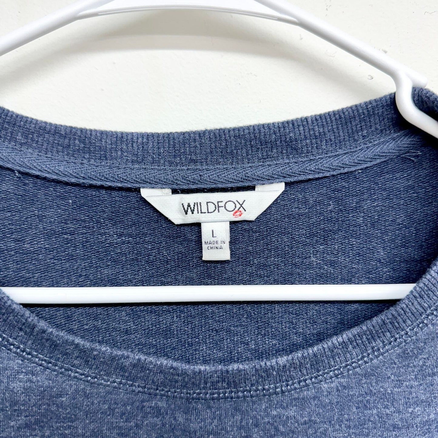 Wildfox Crewneck Pullover Dark Blue Embroidered Graphic Sweater Size Large