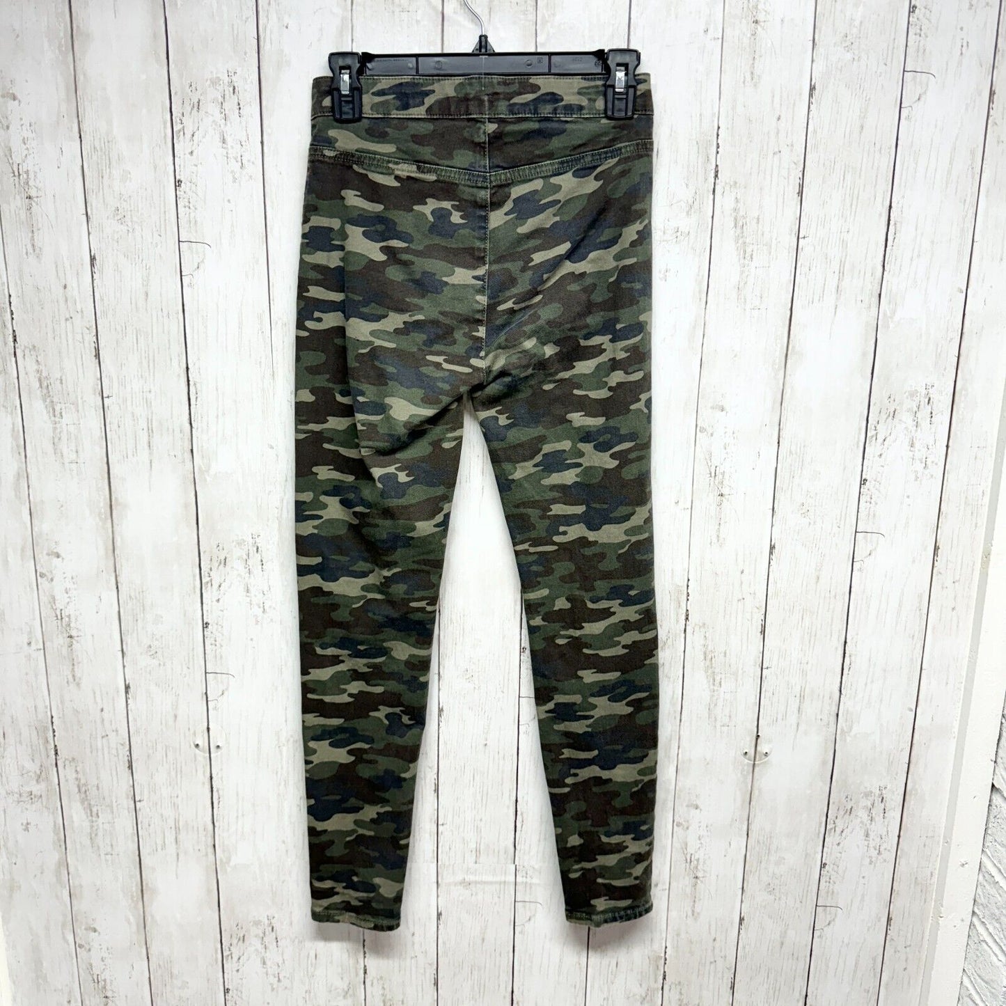 FREE PEOPLE Jeans Women Size 25 Low Rise Skinny Camo Cotton Ankle Button Army