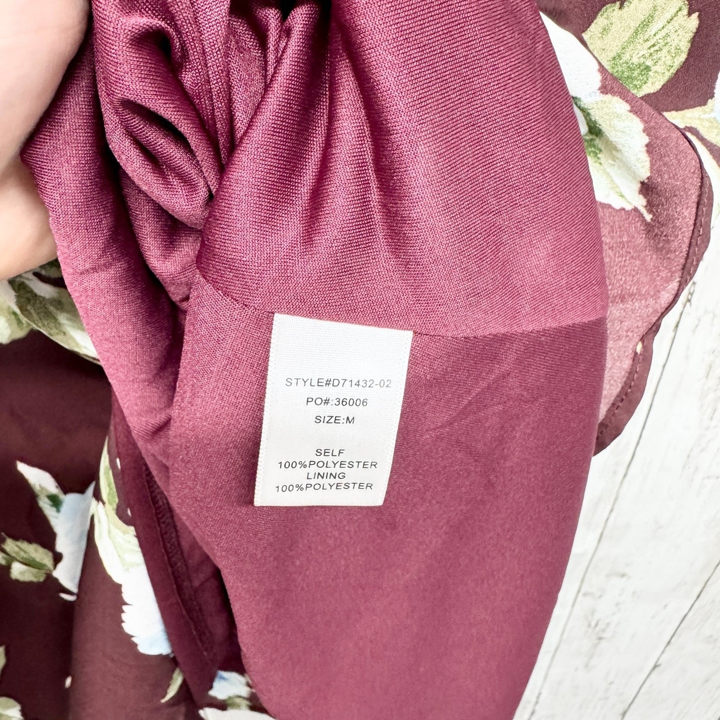 Altar'd State Dress Women Size Medium Vneck Sleeveless Maroon Floral Mini Casual