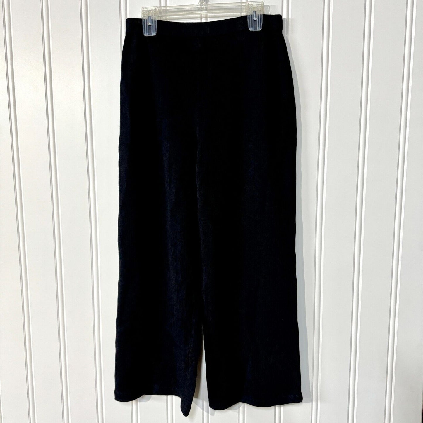 ST John Pants Women Sz 12 Navy Blue Cotton Knit Wide Leg Relaxed Mid Rise Sweats