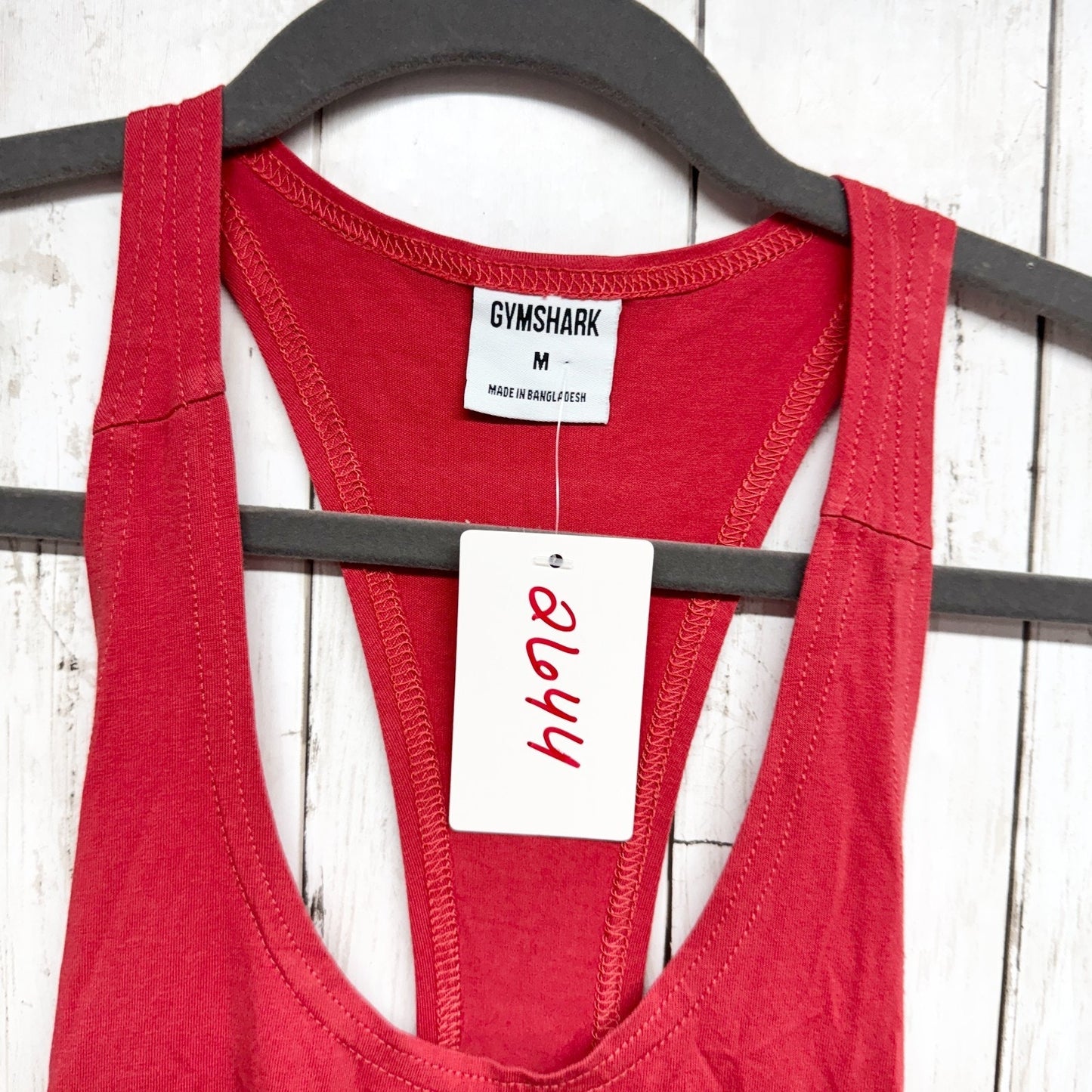 Gymshark Shirt Women Size Medium Red Graphic Logo Sleeveless Tank Top Athletic