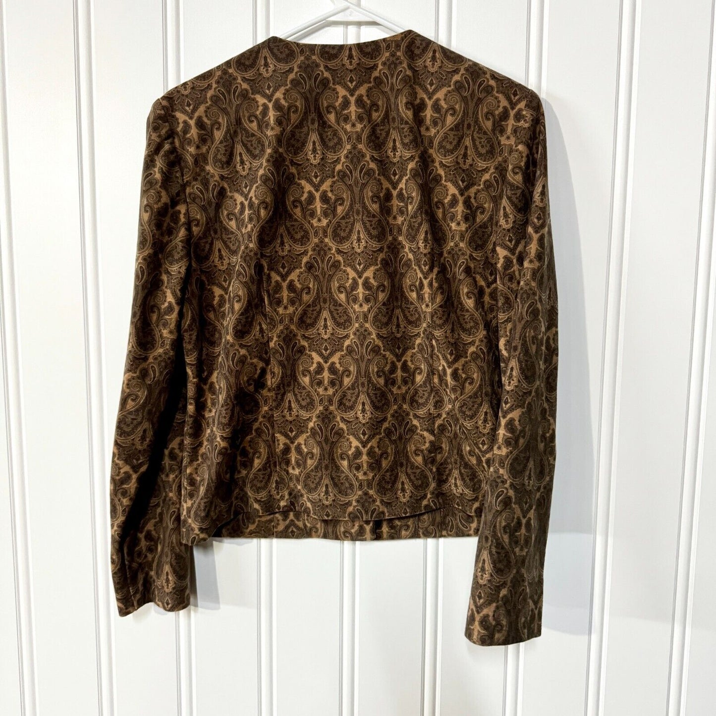 Vintage Audris Brown 1980s Button Down Geometric Padded Shoulder Blazer Size 8