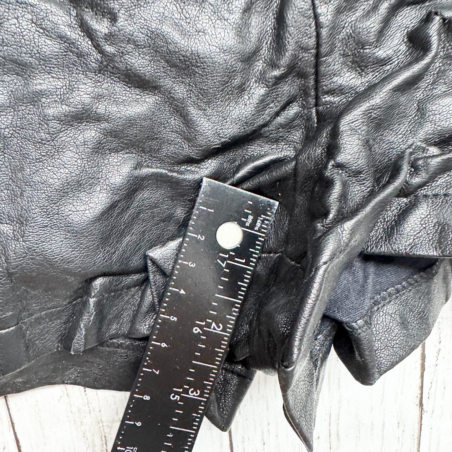 Sparkle & Fade Shorts Women 4 Black Leather Zip Back Outseam Detail Chic Goth