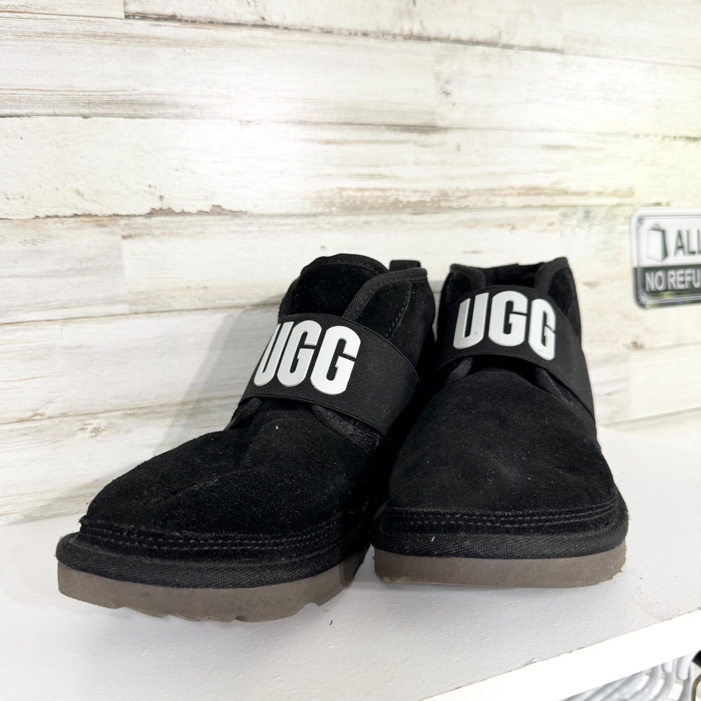 UGG Boots Women Size 6 Neumel II Black Graphic Slip On Short Boot Casual