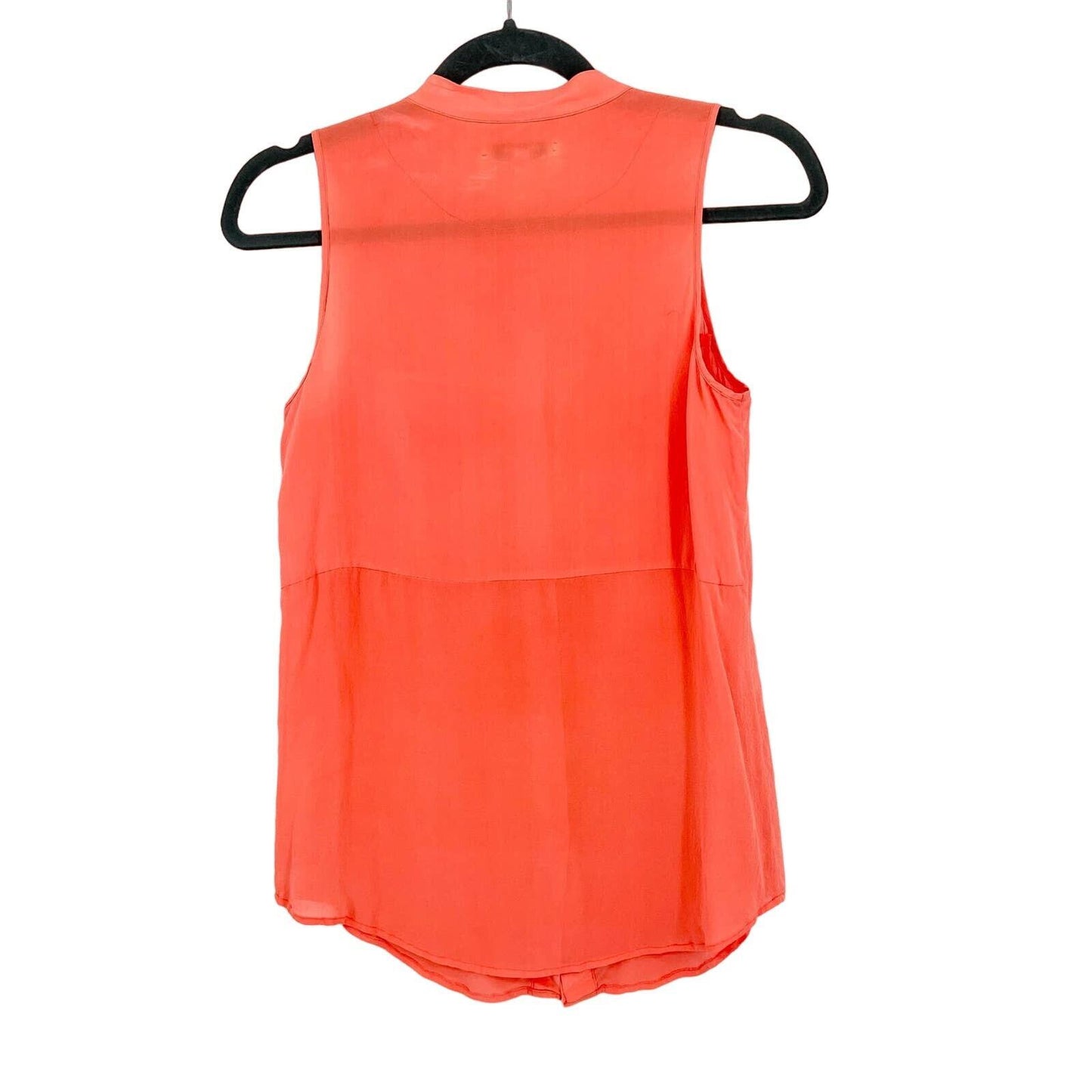 Madewell Coral Silk Button Down Sleeveless Lightweight Tank Top Size Small