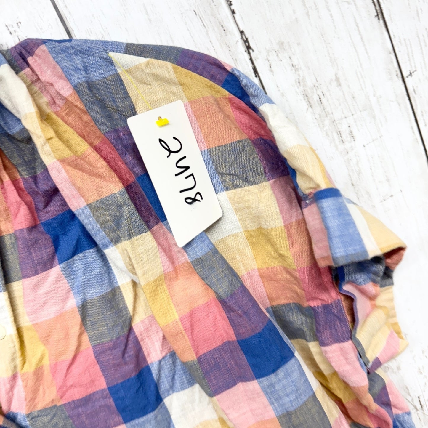 Madewell Shirt Women Size Small Plaid Collared Short Sleeve Button Down Blouse