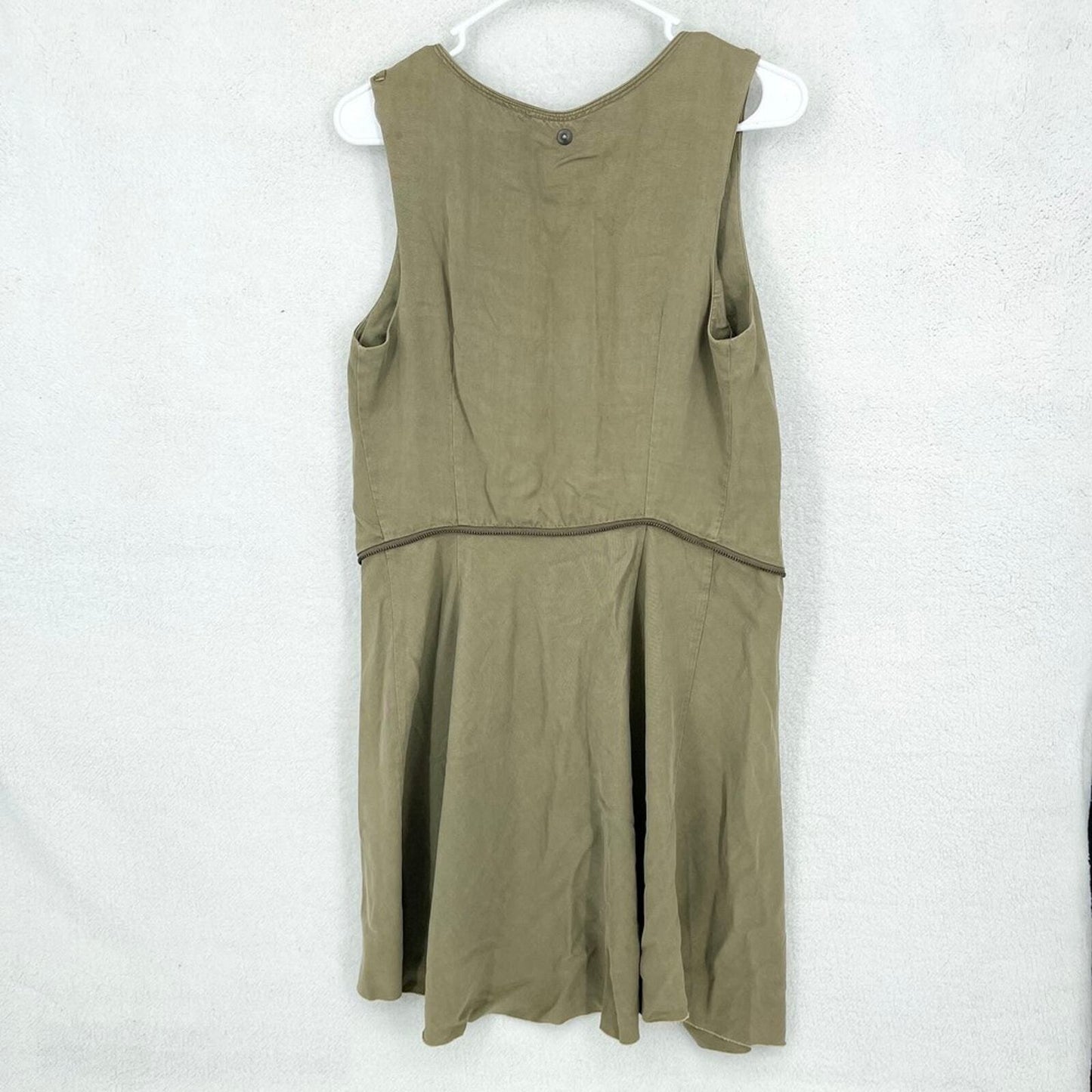 Diesel Dress Women Size Medium 10/12 Mini Army Cargo Zipper Sleeveless Cotton