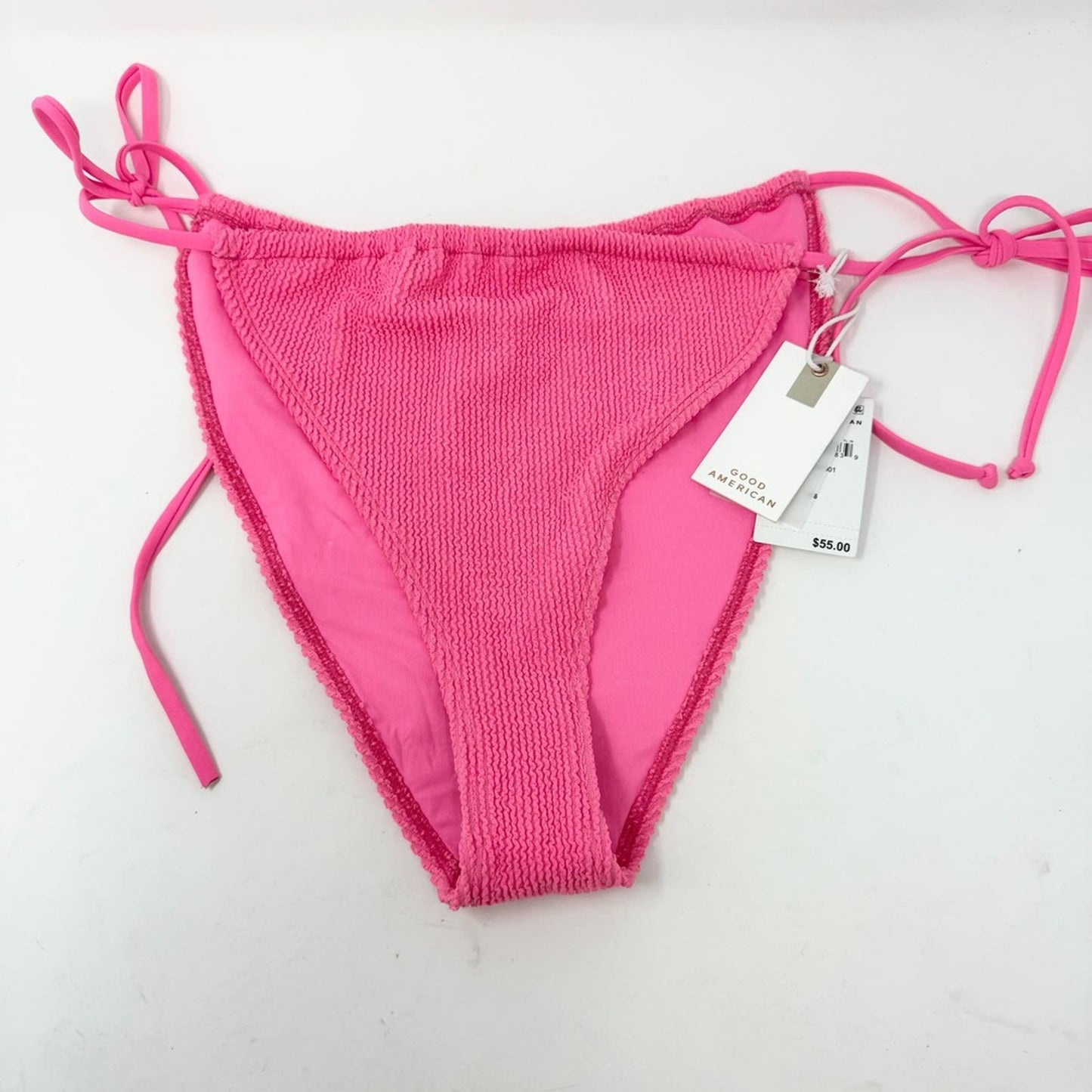 Good American Women Tiny Ties Bikini Bottom Hot Pink Size 2X/3X NWT