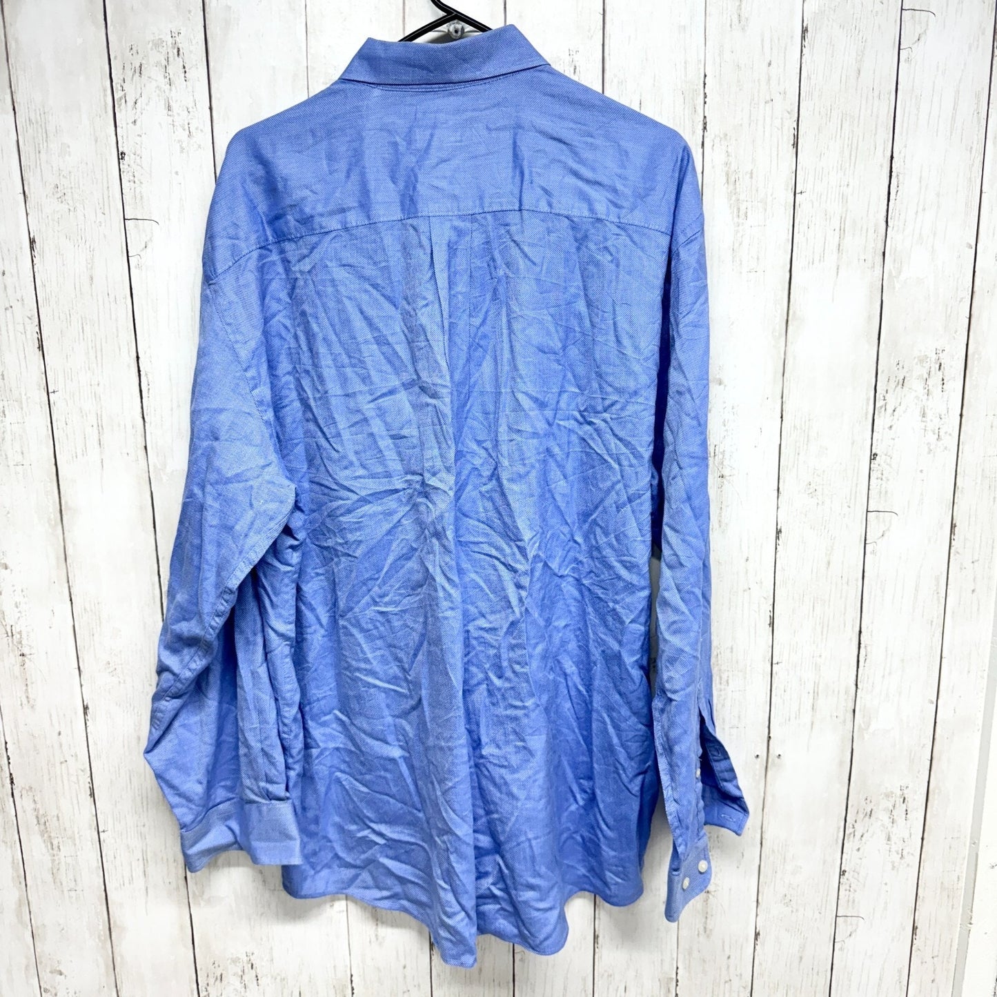Alan Flusser Shirt Men Size XL Collared Long Sleeve Button Down Cotton Blue