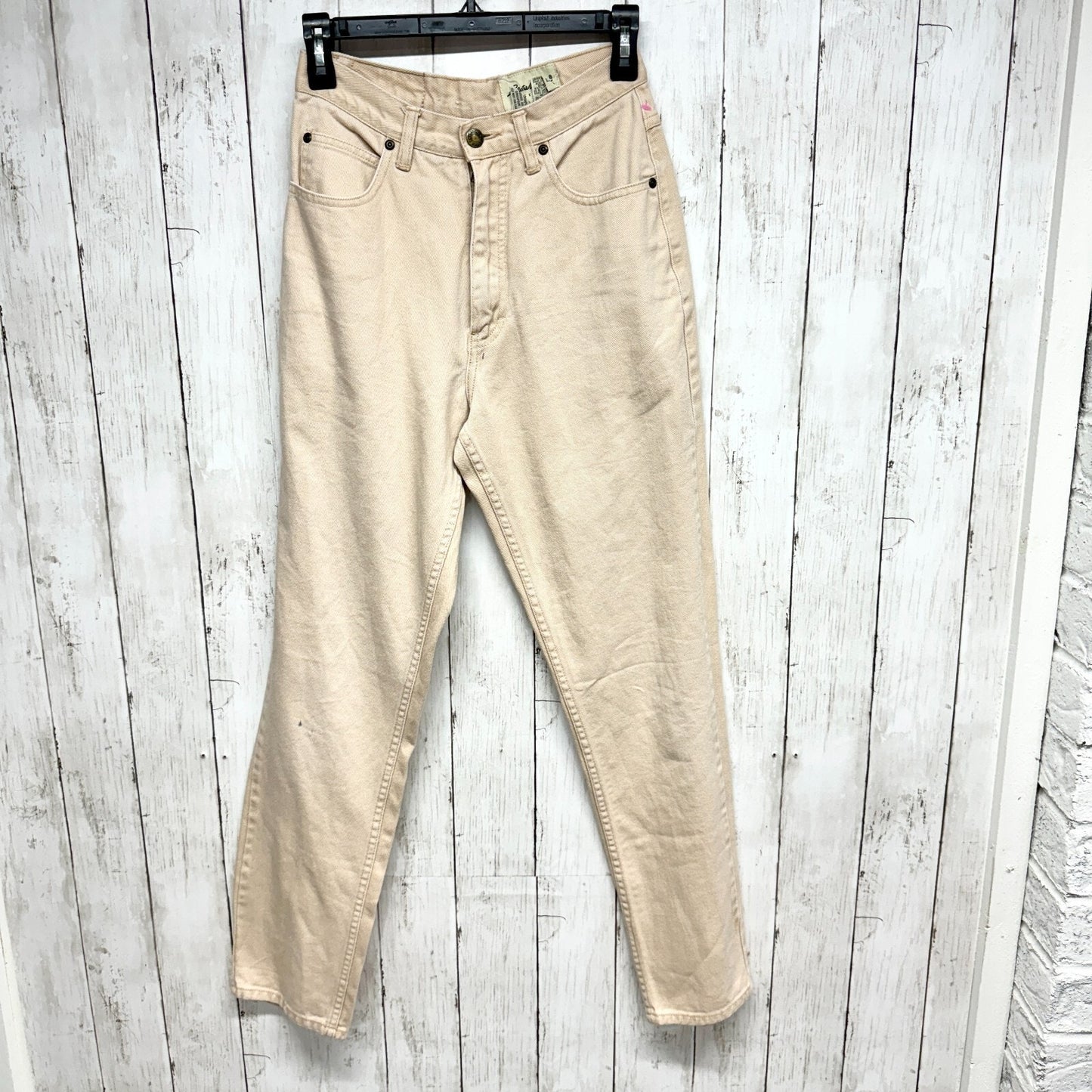 Eddie Bauer Jeans Women 6 Cream Relaxed Straight Cotton 5-Pocket Design Utility