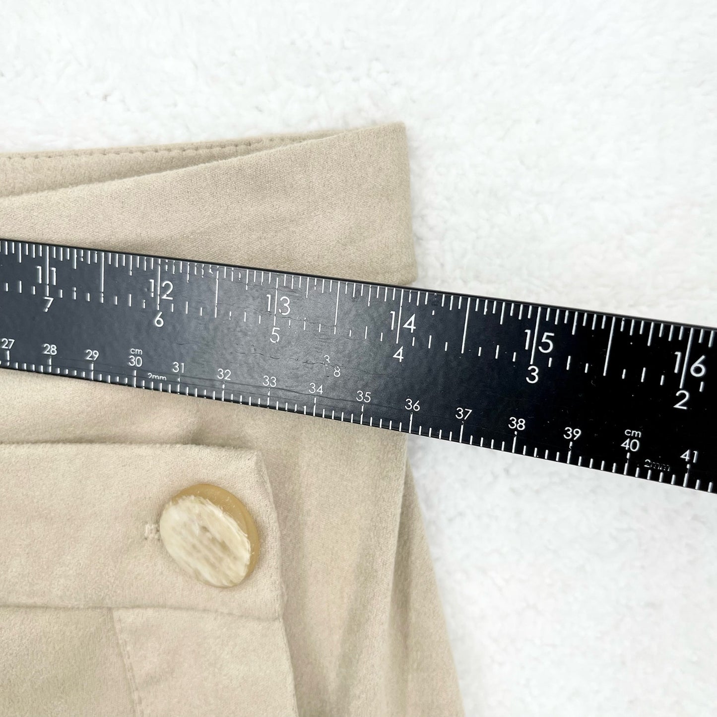 Zara Basic Women's Tan Faux Suede Midi Business Button Size Small Casual Skirt