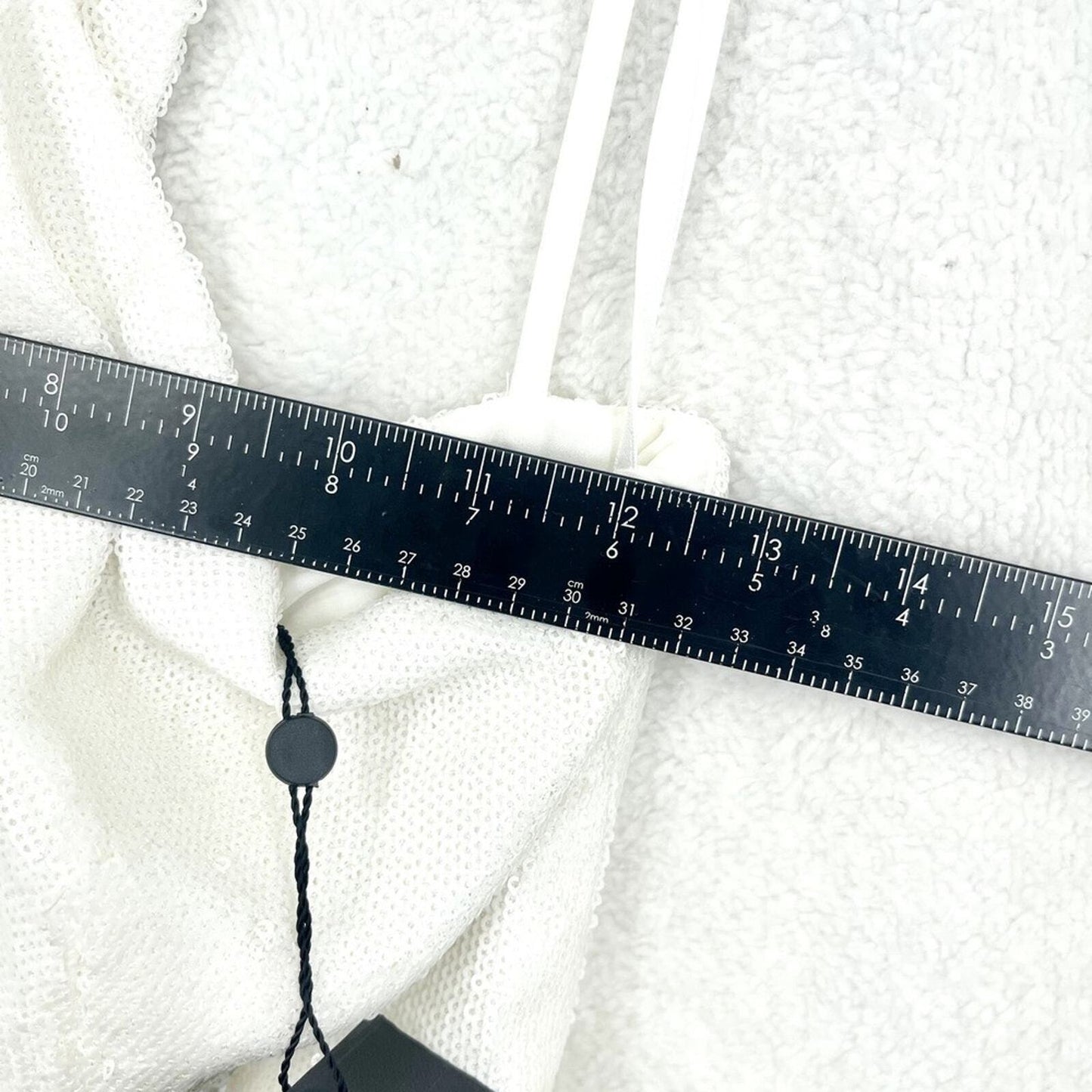HALSTON Dress Women Size 2 Mini White Halter Neck Cross Front Diletta Sequin NEW