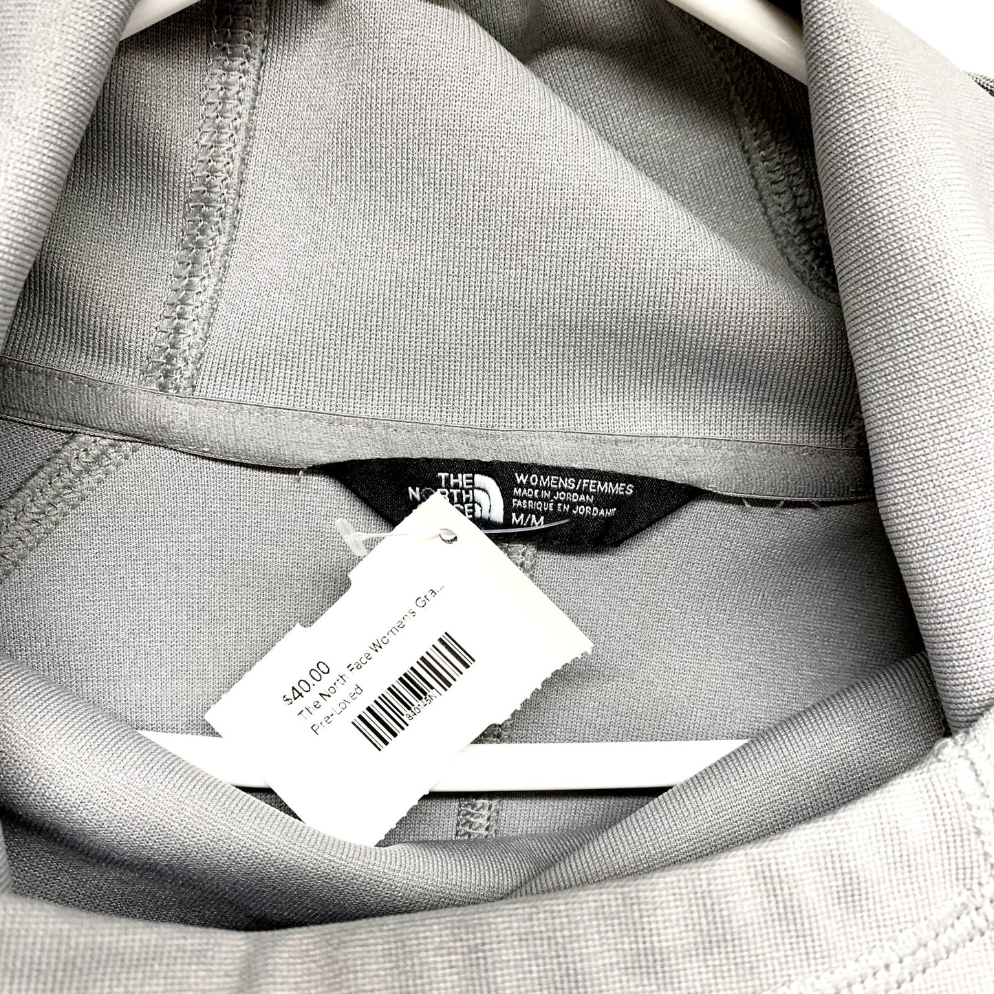 The North Face Hoodie Small Gray Mock Neck Athletic Lightweight Sweatshirt