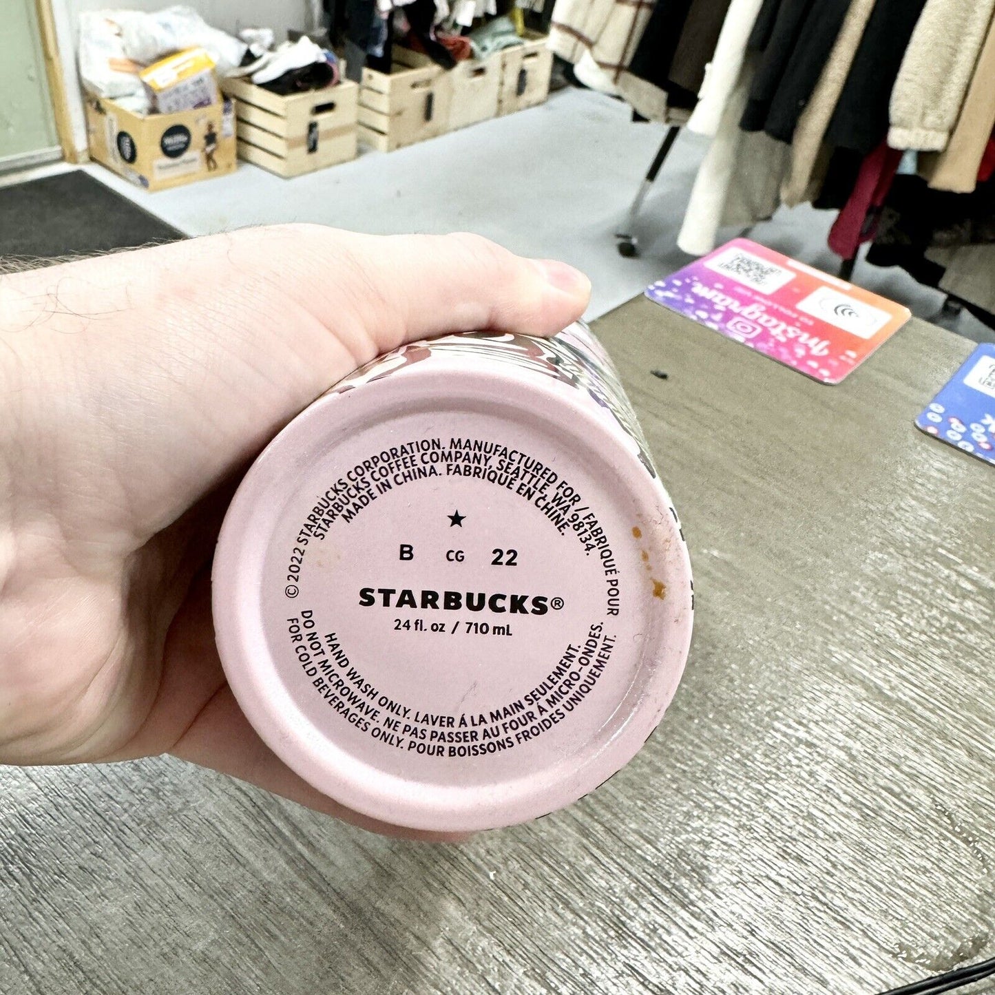 Starbucks Holiday Tumbler 24oz 2022 Pink Enchanted Forest NO STRAW