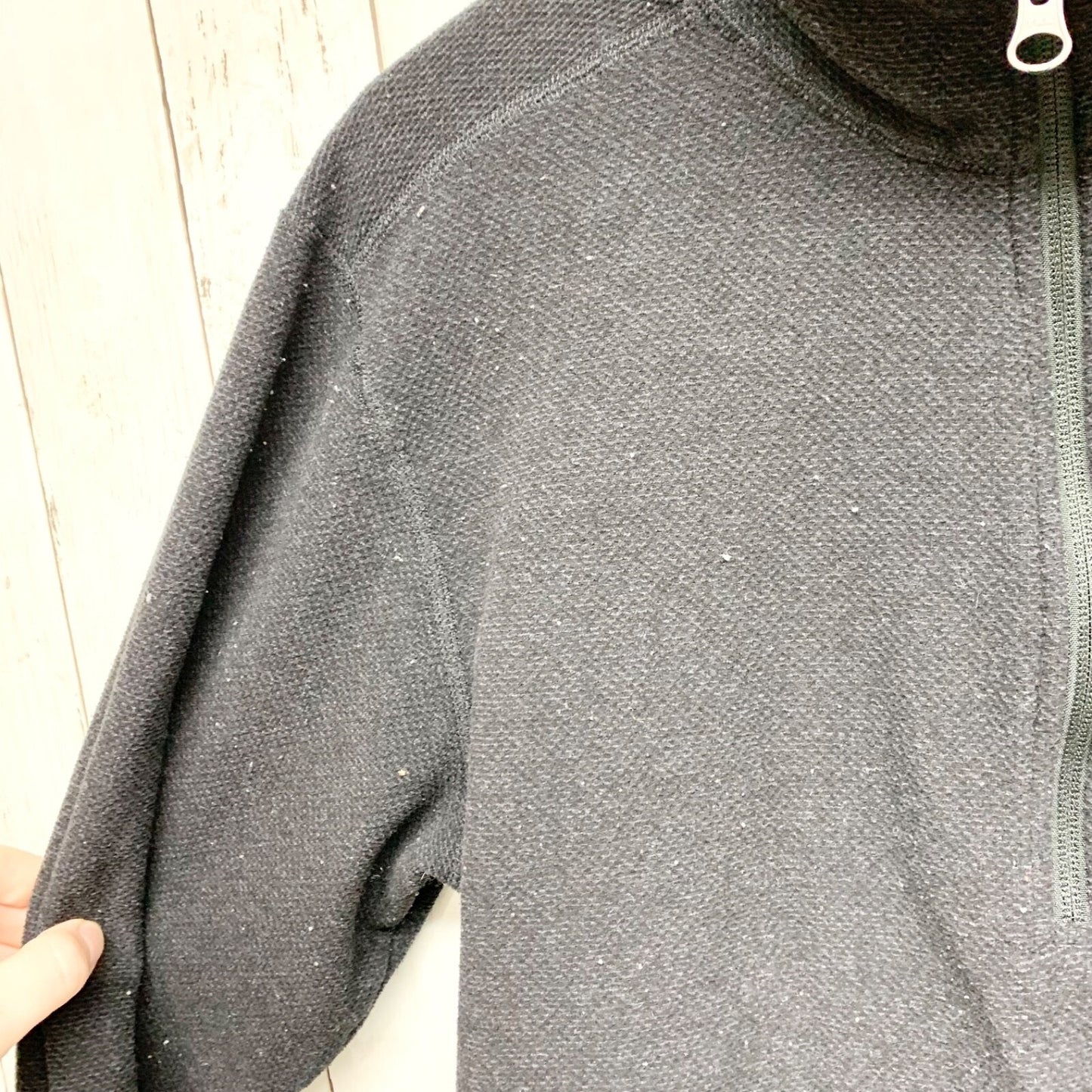 The North Face Sweater Men Size Medium Long Sleeve Collared Quarter Zip Black