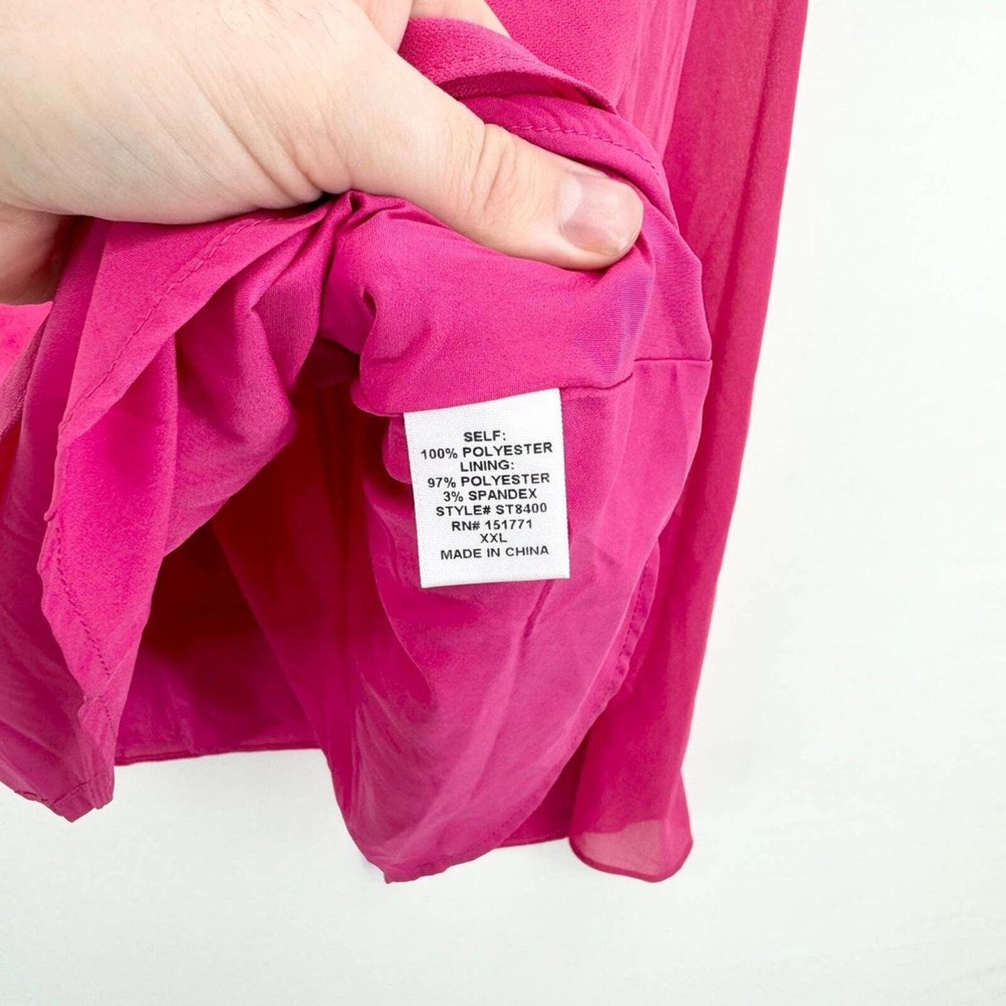 HEATHERLY Blouse Women Size XXL Hot Pink Y2K V Neck Flared Sleeve Semi Sheer NWT