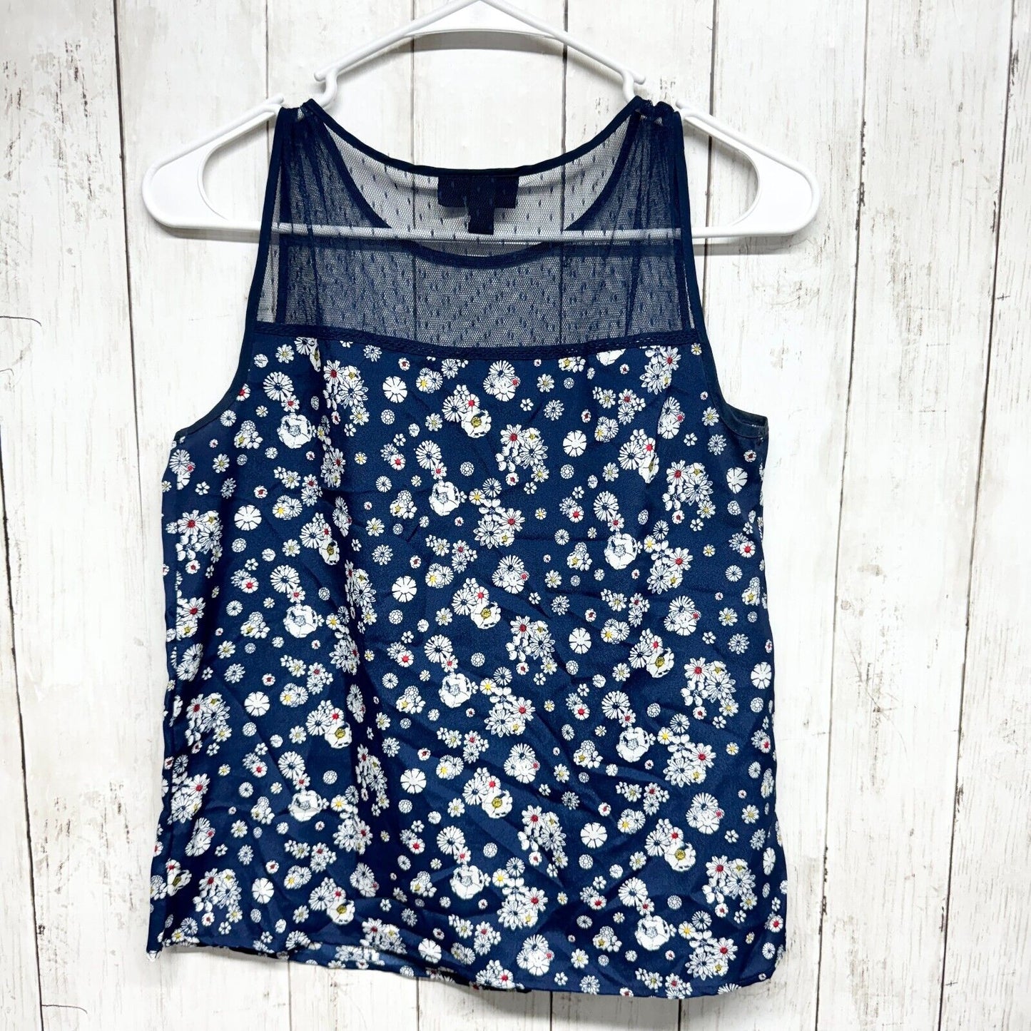Jason Wu For Target Tank Top Womens XS Blue Floral 100% Polyester Short Length