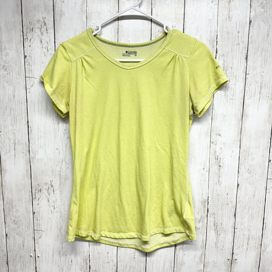 Columbia Women's Size Small Outdoor Yellow-Green Thistle Ridge Short Sleeve Tee
