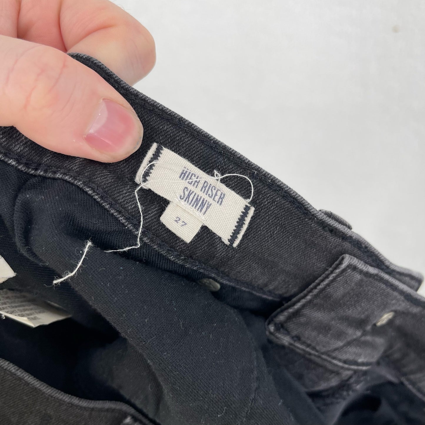 Madewell High Riser Skinny Jeans in Black Lunar Wash Women's Size 27
