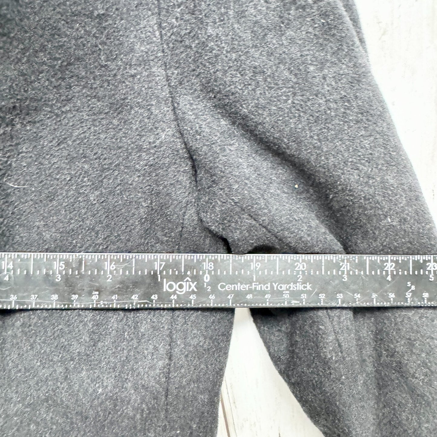 Lands' End Coat Women Size 10 Gray Wool Collared Peacoat Front Flap Over Pockets