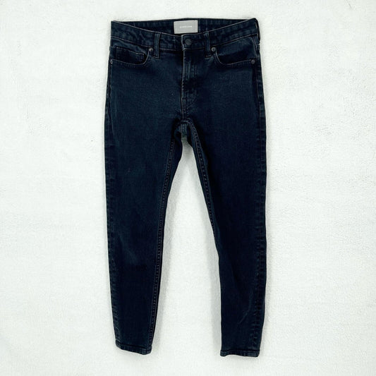 Everlane Skinny Mid Rise Ankle Cut Black Cotton Blended Jean Size 28