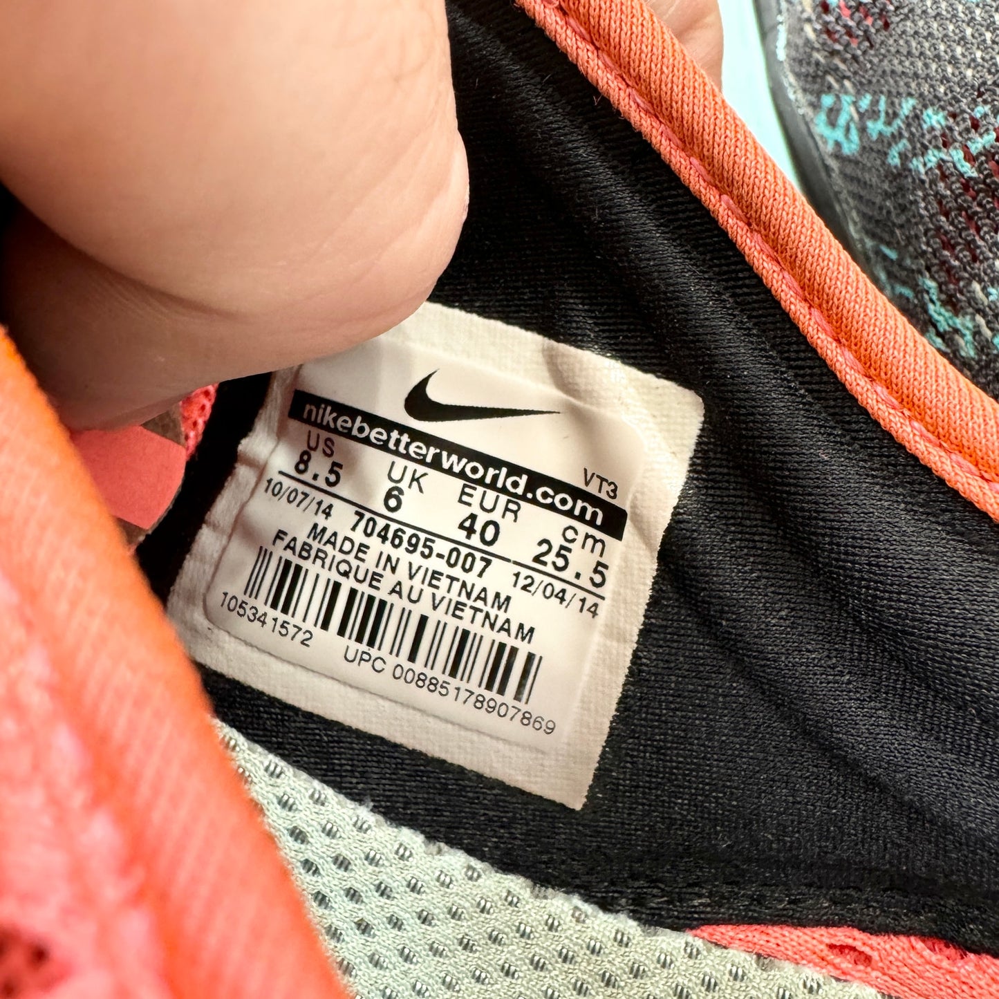 Nike Womens Free 5.0 TR Fir 5 Black/Orange/Teal Running Shoe Size 8.5