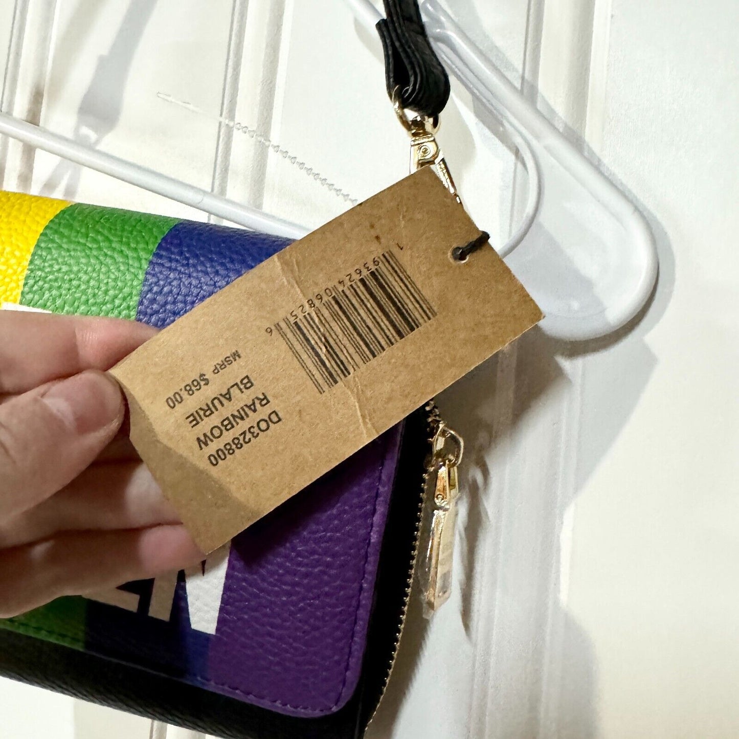 Steve Madden Rainbow Blaurie Logo Front Flap Crossbody Purse Women Handbag