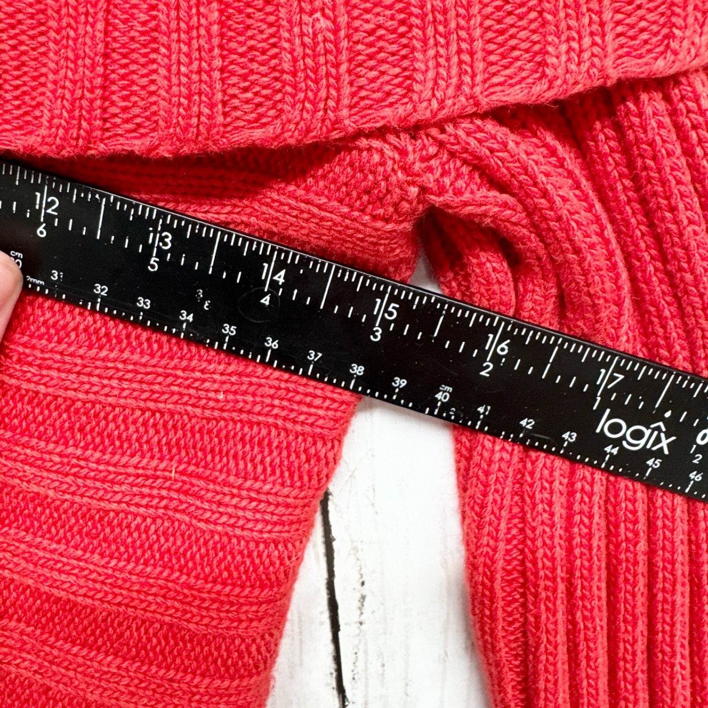 Armani Exchange Sweater Women Size Small Cowl Neck Red Chunky Knit Flared Cuff