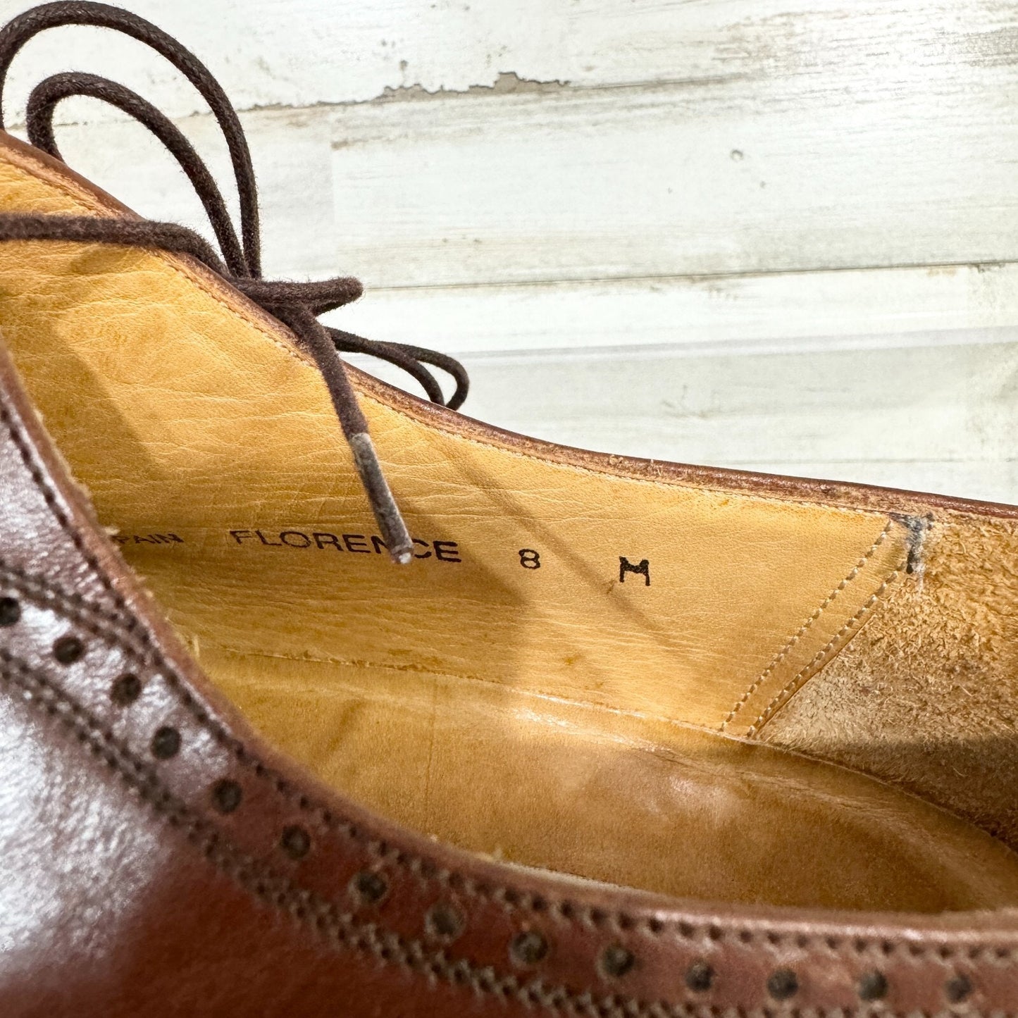 MEZLAN Dress Shoes Mens Size 9 Brown Leather Lace Up Cap Toe Oxfords Laced