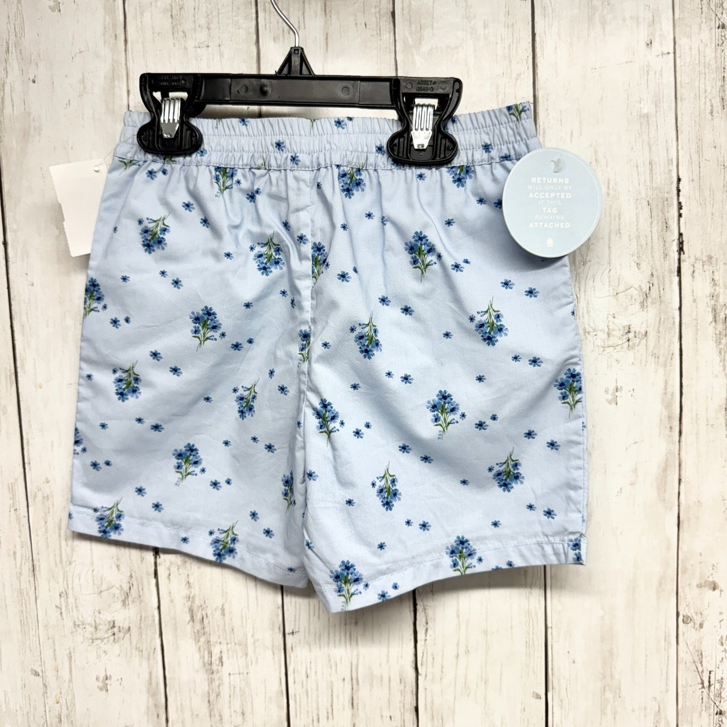 Hill House Shorts Kids Size 5/6Y Blue Ditsy Floral Pocket Elastic Waist NEW