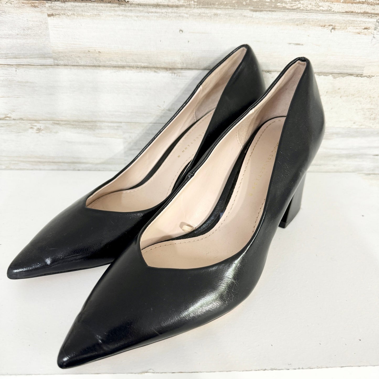Zara Women Black Patten Leather Pump Business Women Heels Size 39/8.5